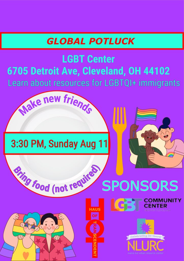 HOT Cleveland poster on a potluck for expats, immigrants, refugees, and more