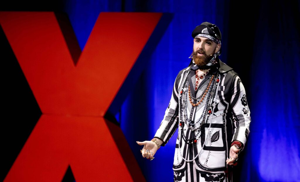 Jordi Luke delivering his talk at TEDxBrisbane